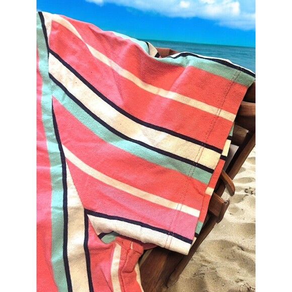 San Francisco Work Shirt Unisex Striped Tee Sz M Pink Blue White Love Retro EUCo - Picture 5 of 6